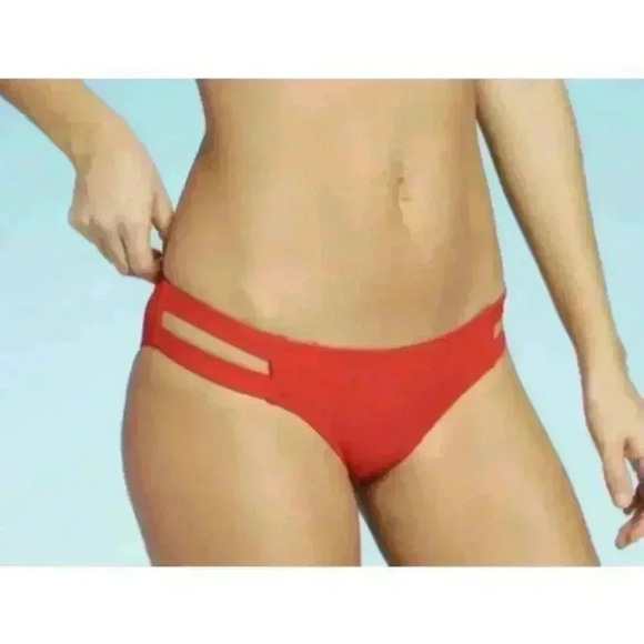 Xhilaration Women's Red Double Straps Cheeky Bikini Swimwear Bottom Extra Large  - Picture 1 of 5